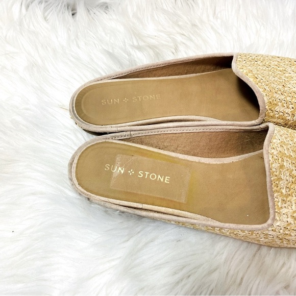 SUN + STONE Women's Gold Flat Shoes Sz-10 - Picture 3 of 6